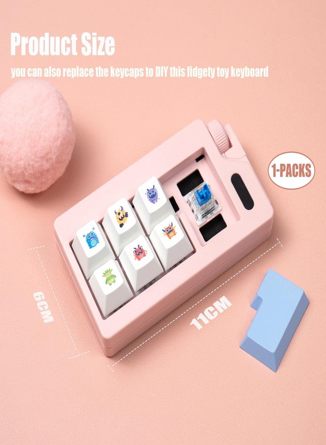 mintcaps Keyboard Fidget Toy - Loud Keyboard Fidget Clicker Cute Keyboard Clicker Fidget Button Stress Relief Fidget for Adult to Relief Stress (Pink) - Image 3